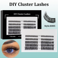 E005 DIY Cluster Lashes (8-16MM) D curl 60 Clusters Black