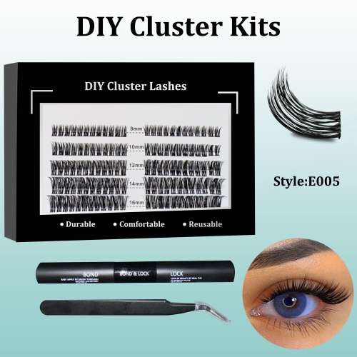 E005 DIY Cluster Lashes (8-16MM) D curl 60 Clusters KIT