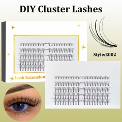 E002 Spike DIY Cluster Lashes (8mm-16mm) D curl White