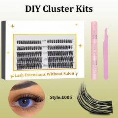 E005 DIY Cluster Lashes (8-16MM) D curl 60 Clusters KIT White