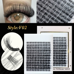 V02 DIY Cluster Lashes 3D curl (8mm-24mm) Home Lash Extension White