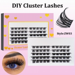 ZW03 DIY Cluster Lashes (12-20MM) D curl 50 Clusters