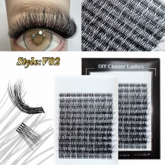 V02 DIY Cluster Lashes 3D curl (8mm-24mm) Home Lash Extension Black