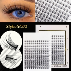 SC02 DIY Cluster Lashes D curl (8mm-16mm) Home Lash Extension White