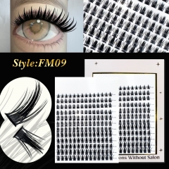 FM09 DIY Cluster Lashes D curl (8mm-16mm) Home Lash Extension White