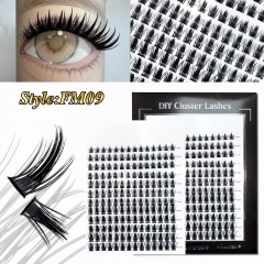 FM09 DIY Cluster Lashes D curl (8mm-16mm) Home Lash Extension Black