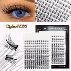 SC02 DIY Cluster Lashes D curl (8mm-16mm) Home Lash Extension Black