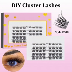 Z008 DIY Cluster Lashes (8-16MM) D curl 60 Clusters Pink