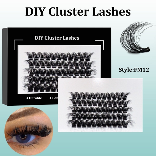 FM12 Mega Volume DIY Cluster Lashes (16-20MM) 3D curl, 60 Clusters
