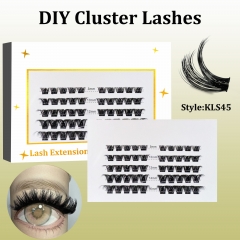 KLS45 DIY Cluster Lashes (8-16MM) D curl 50 Clusters White