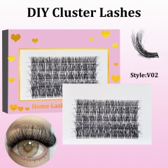 V02 DIY Cluster Lashes (16-24MM) 3D curl ,45 Clusters