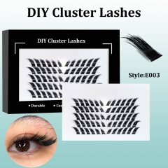 E003 Foxy Eye DIY Cluster Lashes (C curl) 144 clusters Black