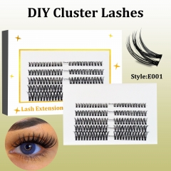 E001 DIY Cluster Lashes (8-16MM) D curl 60 Clusters White