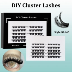 KLS45 DIY Cluster Lashes (8-16MM) D curl 50 Clusters Black