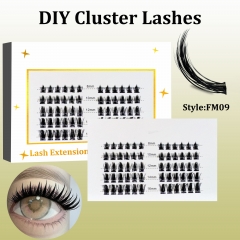 FM09 Spike DIY Cluster Lashes (8-16MM) D curl 60 Clusters White