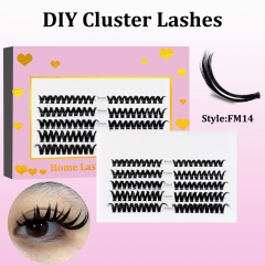 FM14 DIY Cluster Lashes (8-16MM) D curl 120 Clusters Pink