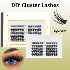 XZ02 DIY Cluster Lashes (12-20MM) D curl 60 Clusters White