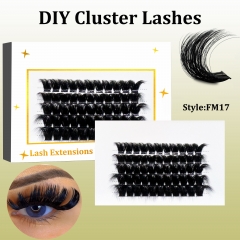 FM17 Mega Volume DIY Cluster Lashes (16-20MM) 3D curl, 60 Clusters White
