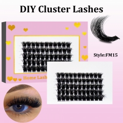 FM15 Mega Volume DIY Cluster Lashes (16-20MM) 3D curl, 60 Clusters Pink