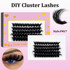 FM17 Mega Volume DIY Cluster Lashes (16-20MM) 3D curl, 60 Clusters Pink