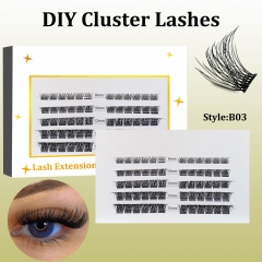 B03 DIY Cluster Lashes (8-16MM) D curl 60 Clusters White