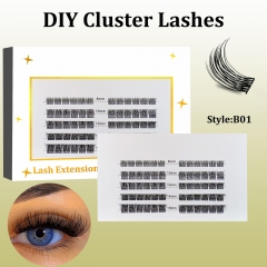 B01 DIY Cluster Lashes (8-16MM) D curl 60 Clusters White