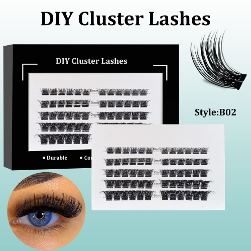 B02 DIY Cluster Lashes (8-16MM) D curl 60 Clusters