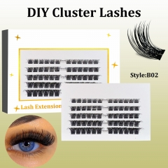 B02 DIY Cluster Lashes (8-16MM) D curl 60 Clusters White