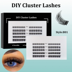 B01 DIY Cluster Lashes (8-16MM) D curl 60 Clusters Black