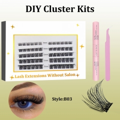 B03 DIY Cluster Lashes (8-16MM) D curl 60 Clusters KIT White