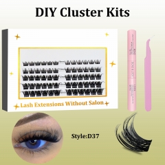 D37 DIY Cluster Lashes (8-16MM) D curl 60 Clusters KIT White