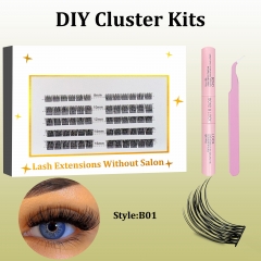 B01 DIY Cluster Lashes (8-16MM) D curl 60 Clusters KIT White