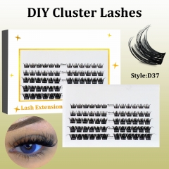 D37 DIY Cluster Lashes (8-16MM) D curl 60 Clusters White