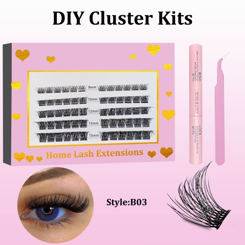 B03 DIY Cluster Lashes (8-16MM) D curl 60 Clusters KIT