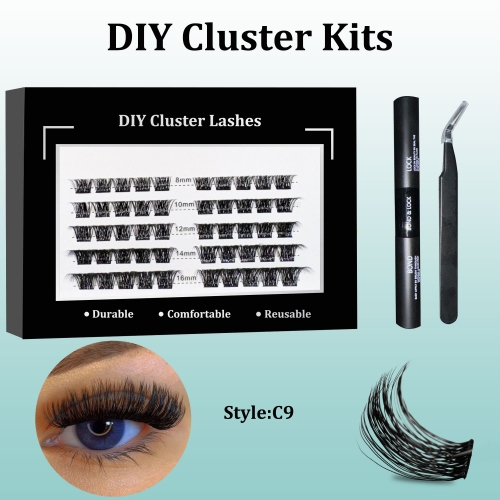 C9 DIY Cluster Lashes (8-16MM) D curl 50 Clusters KIT