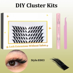 E003 Foxy Eye DIY Cluster Lashes (C curl) 144 clusters KIT White