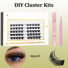 C9 DIY Cluster Lashes (8-16MM) D curl 50 Clusters KIT White
