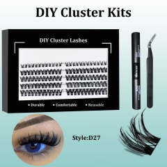 D27 DIY Cluster Lashes (8-16MM) D curl 60 Clusters KIT Black