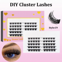 C9 DIY Cluster Lashes (8-16MM) D curl 50 Clusters Pink