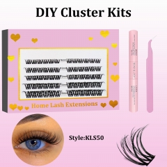 KLS50  DIY Cluster Lashes (8-16MM) D curl 60 Clusters KIT