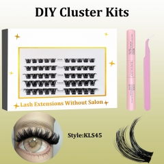 KLS45 DIY Cluster Lashes (8-16MM) D curl 50 Clusters KIT White