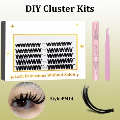 FM14 DIY Cluster Lashes (8-16MM) D curl 120 Clusters KIT White