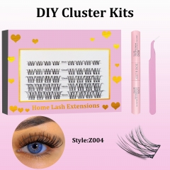 Z004 DIY Cluster Lashes (8-16MM) D curl 40 Clusters KIT Pink