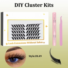 DL49 Foxy eye DIY Cluster Lashes (D curl) KIT White