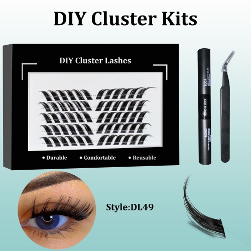 DL49 Foxy eye DIY Cluster Lashes (D curl) KIT