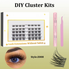 Z008 DIY Cluster Lashes (8-16MM) D curl 60 Clusters KIT White