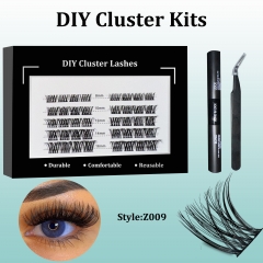 Z009 DIY Cluster Lashes (8-16MM) D curl KIT Black