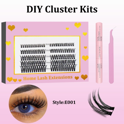 E001 DIY Cluster Lashes (8-16MM) D curl 60 Clusters KIT