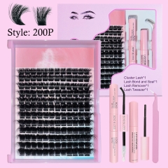 200P DIY Cluster Lash Pro Kit (10mm-20mm) D curl