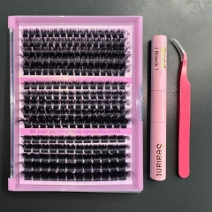 (120P+160P+200P) Mega Volume Wispy Clusters 180 clusters,3D curls KIT